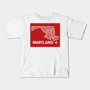 Maryland Map Kids T-Shirt